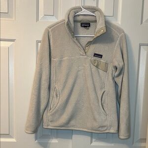 Patagonia Re-Tool Snap-T Polar-tec Thermal Fleece‎ Pullover Cream White Size S